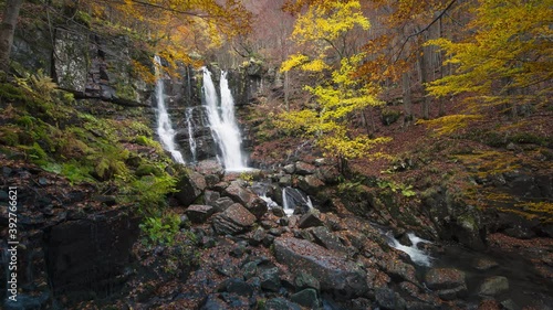 Time lapse of Dardagna waterfall. Italy photo