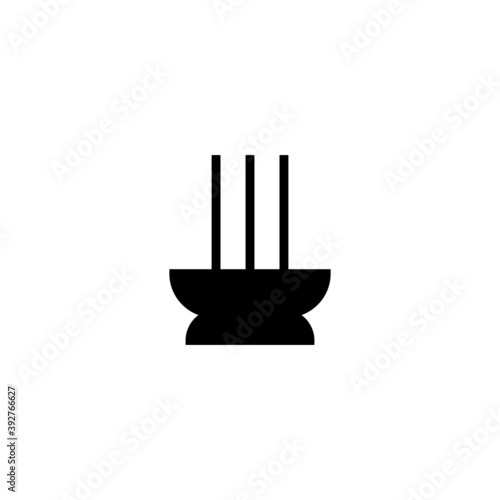 incense icon in black flat glyph, filled style isolated on white background