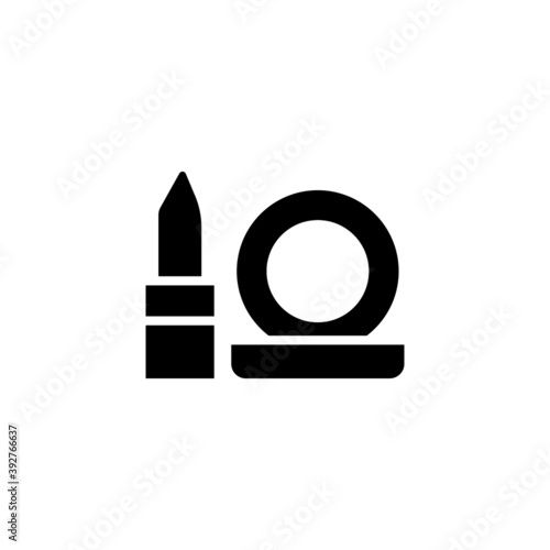 Make up Icon in black flat glyph, filled style isolated on white background