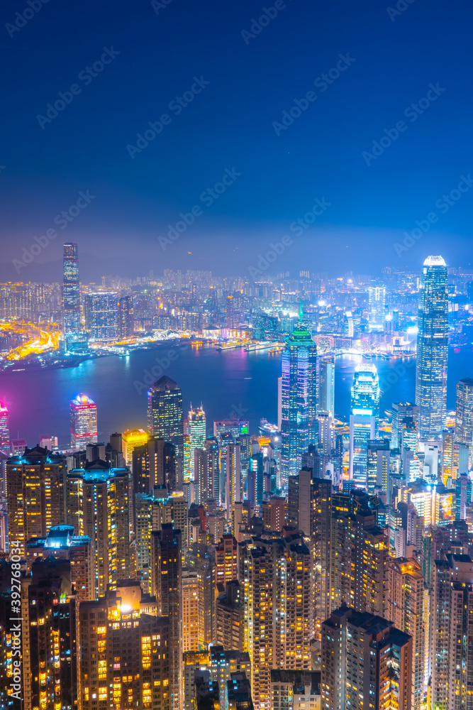 Hong Kong Architectural Landscape skyline night view