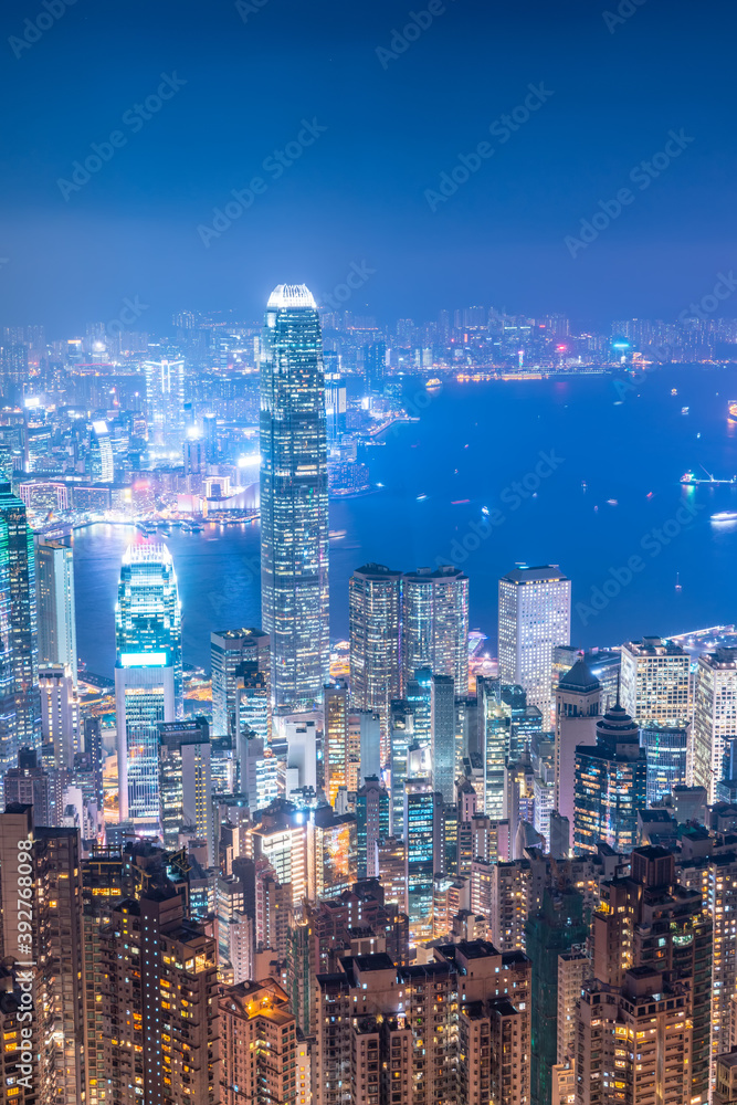 Hong Kong Architectural Landscape skyline night view Hong Kong Architectural Landscape skyline night view