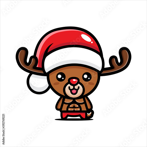 strong cute santa deer character