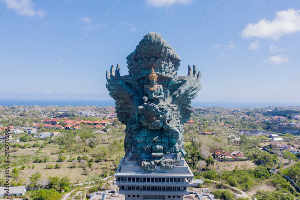 Beautiful aerial view of Garuda Wisnu Kencana statue