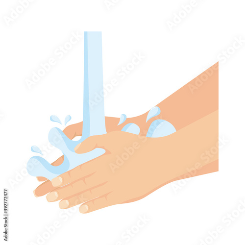 hands human washing with water icon