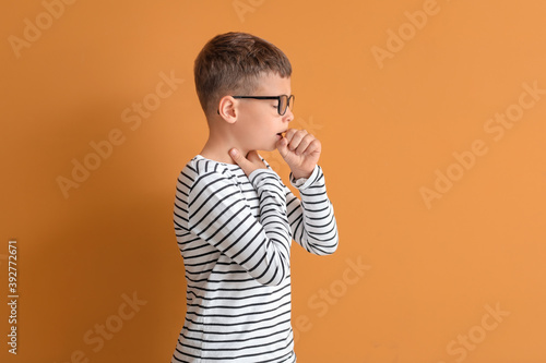 Allergic little boy on colo...