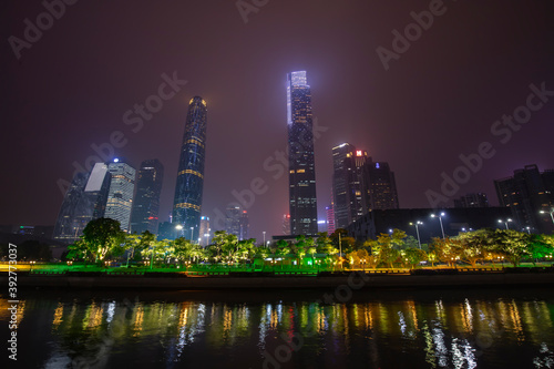 Night in Tianhe Central Business District  Guangzhou  China