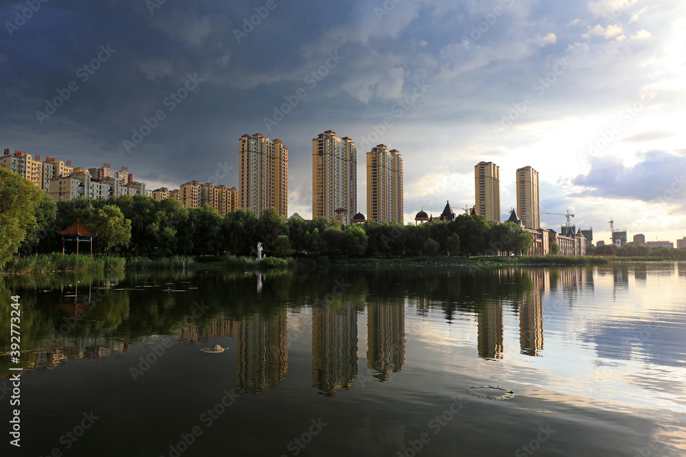 Waterfront City Architectural Scenery, North China