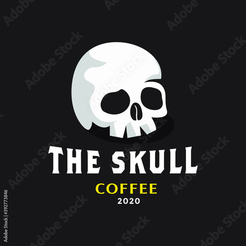 dead skull with coffee symbol for restaurant bar cafe logo