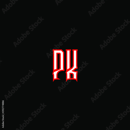 P K letter logo creative design on black color background, pk monogram