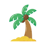 tropical tree palm flat style icon
