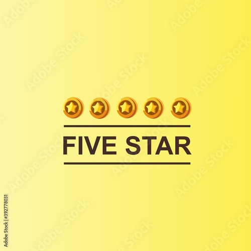 Five Star logo on yellow background photo