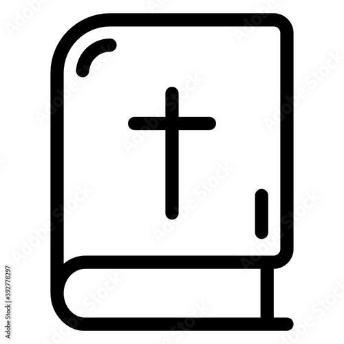 
A holy book, bible solid icon design 
