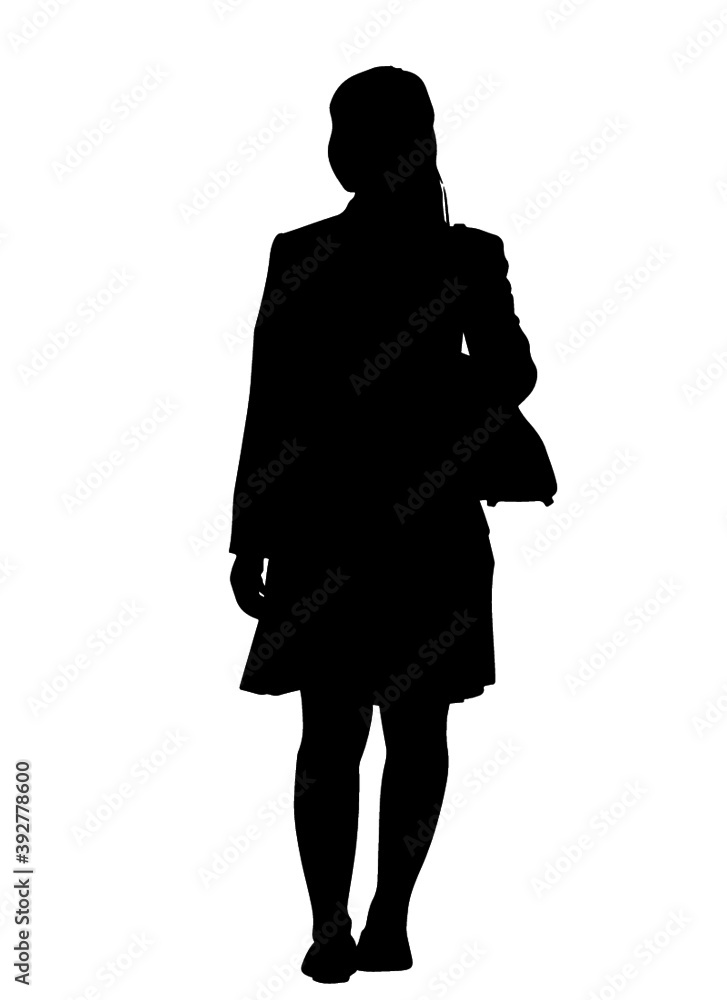 スカートを穿いた女性シルエット スカートを穿いた女性シルエット