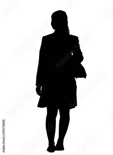 スカートを穿いた女性シルエット