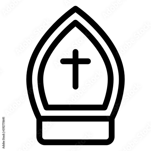 
Holy christian father headwear, solid icon of pope hat 

