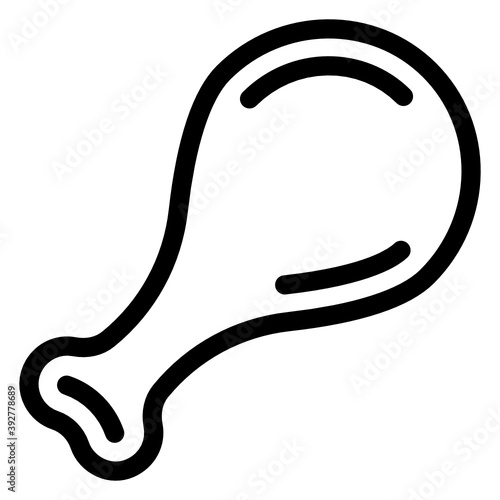 
Fast food cuisine, solid icon of leg piece  
