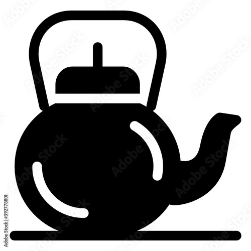 
Teapot icon, glyph of teapot 
