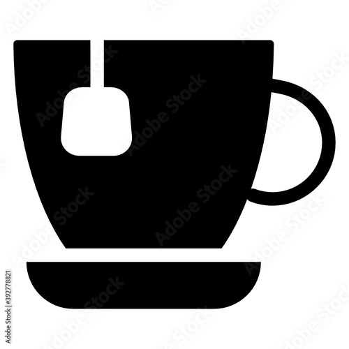 
Vector design of herbal teacup icon in solid  icon
