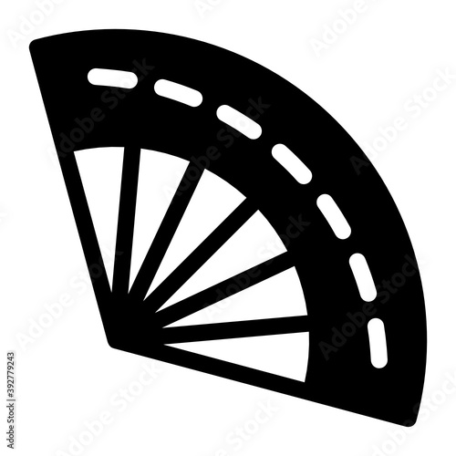 
Hand fan vector in editable solid style 
