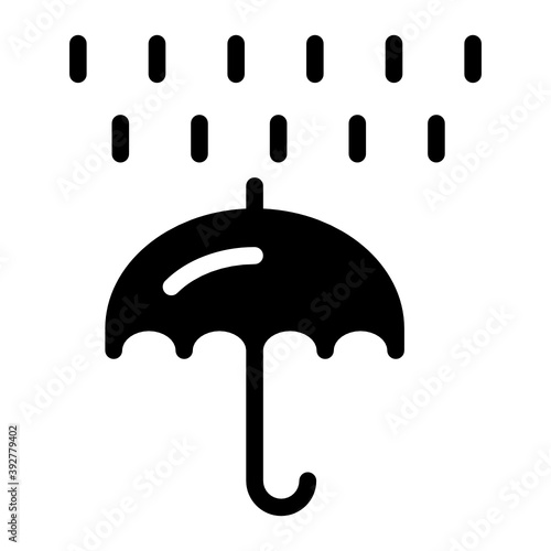 
Modern filled icon of rain umbrella 
