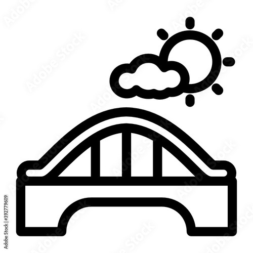 
Icon of bridge in editable filled style 

