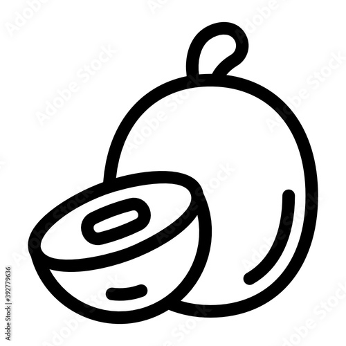 
Icon of sapodilla in editable style 
