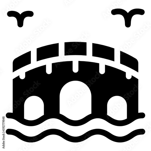 
Amsterdam stadium icon in solid design 
