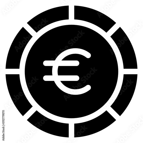 
Coins currency stack, solid icon of euro 
