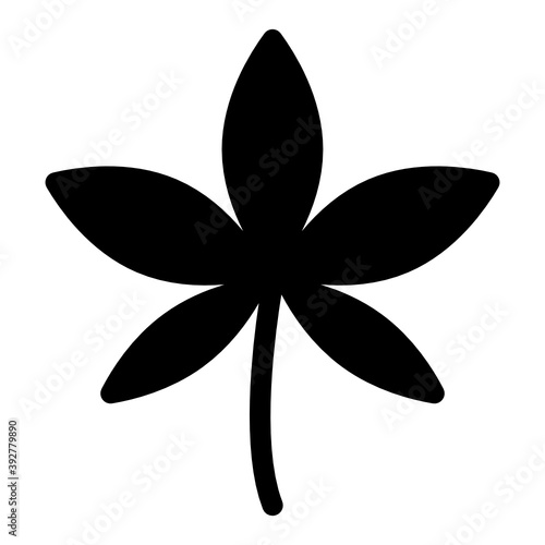 
Solid vector design of marijuana leaf  icon
