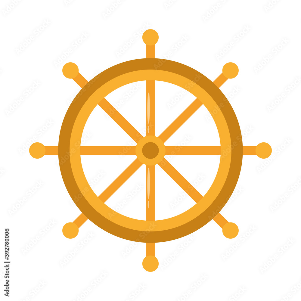 rudder ship flat style icon