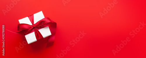 Valentines or Christmas card with gift box