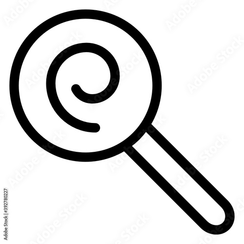 
Swirl lollipop solid vector icon, confectionery food 
