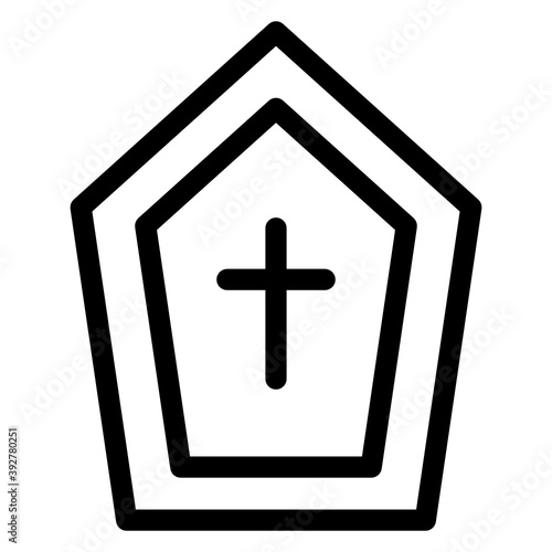 
Scary cross tombstone, christian gravestone in modern solid style
