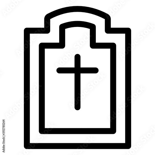 
Scary cross tombstone, christian gravestone in modern solid style
