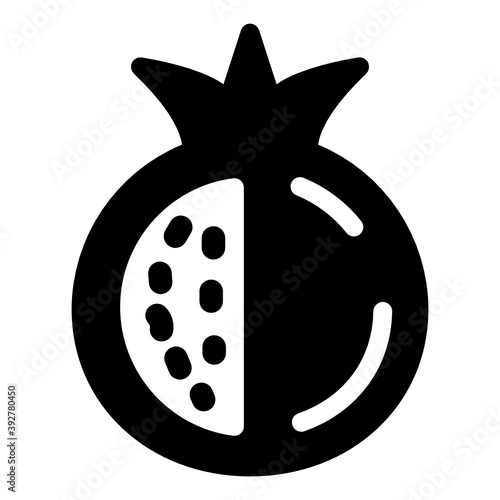 
A calcium filled fruit, pomegranate solid icon
