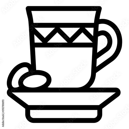  Teacup with boiled eggs depicting breakfast in solid icon 