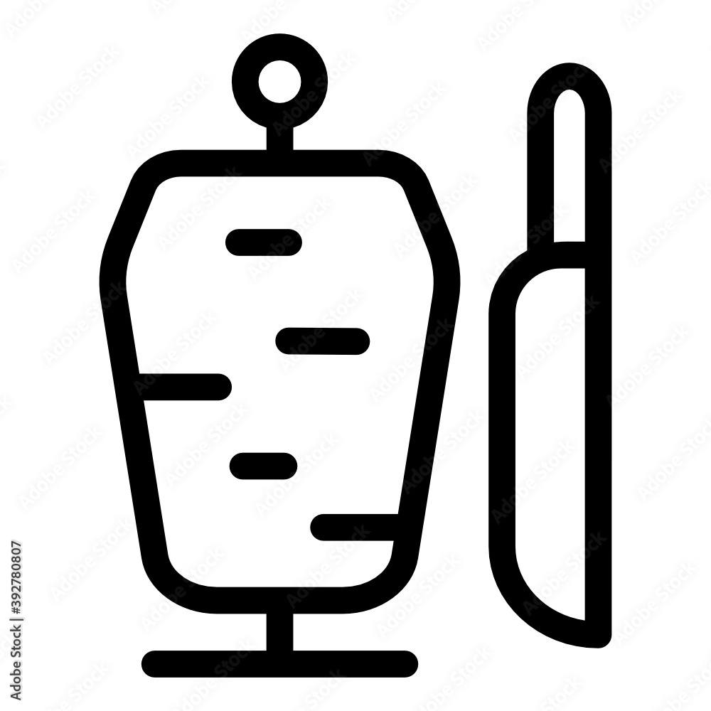 
Meat stand with knife, solid icon
