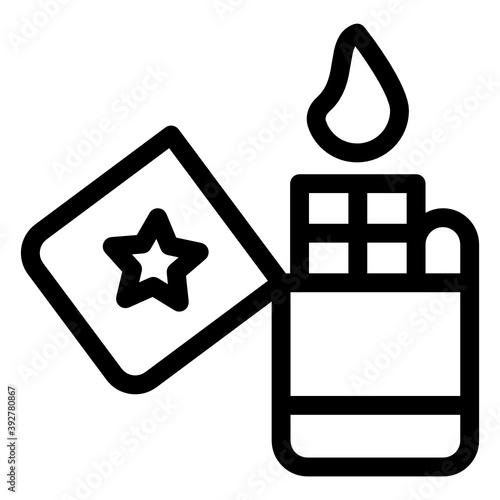 
A lit up lighter with fire flame
