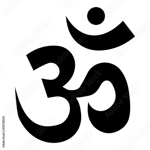 
Icon of indian ohm symbol, filled icon 
