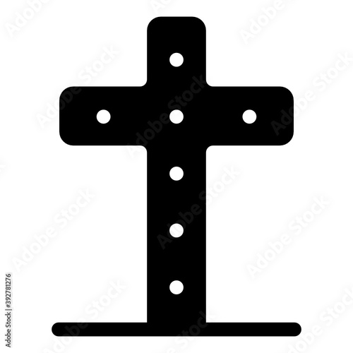 
Christianity cross in editable filled style, crucifix
