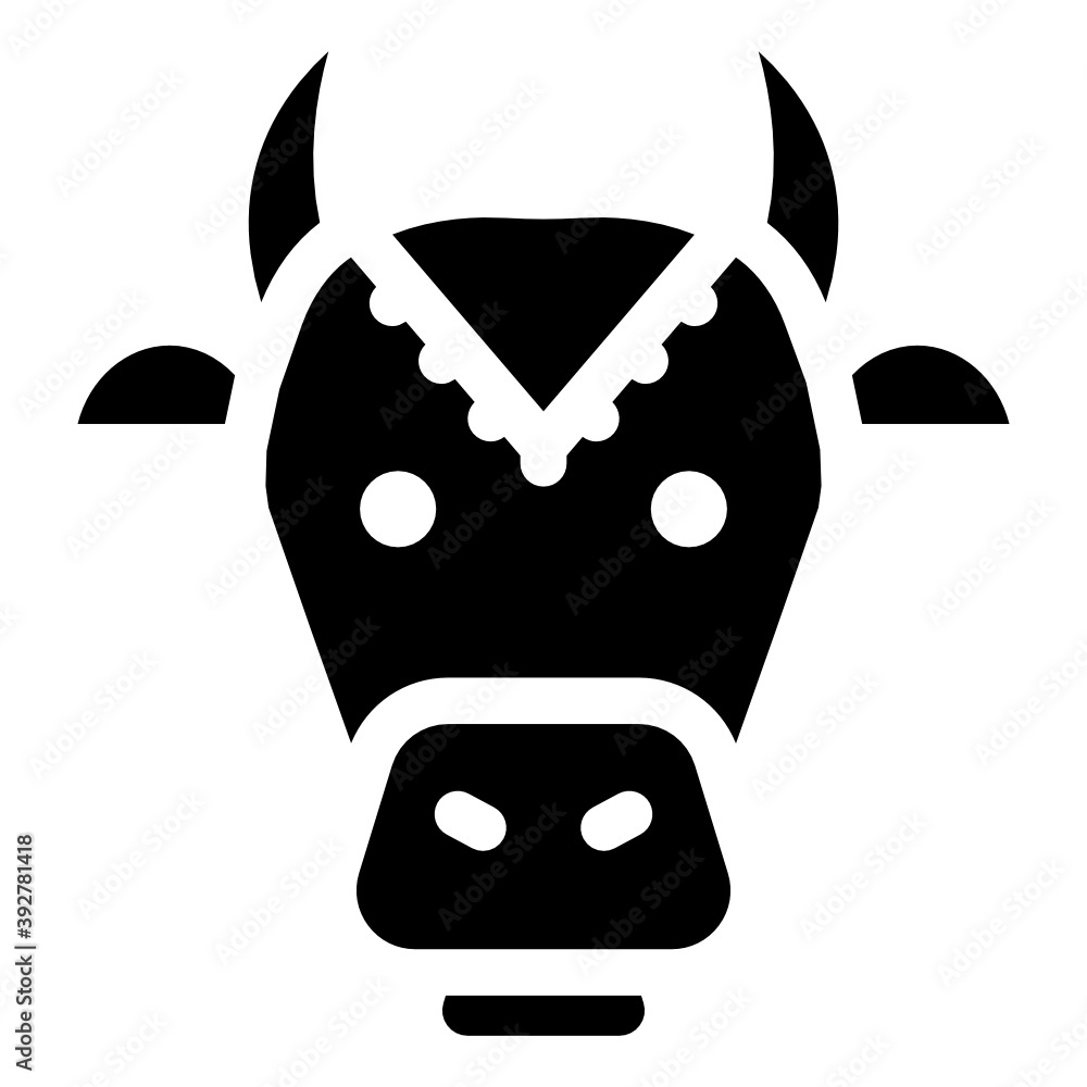 Holy cow head icon, filled vector
Holy cow head icon, filled vector