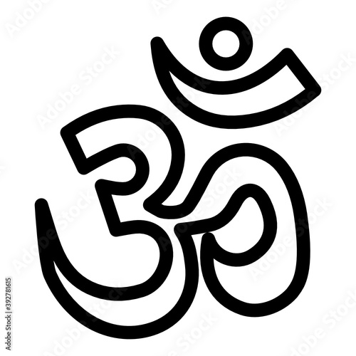 
Icon of indian ohm symbol, filled icon 
