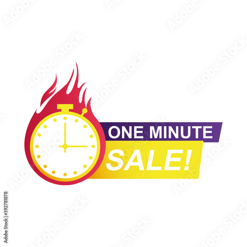 one minute sale countdown badge