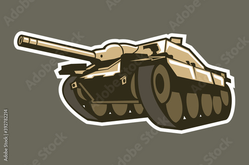 World War II German light tank destroyer vector illustration