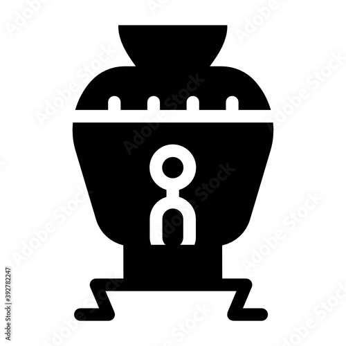 
Russian traditional teapot, solid icon of samovar
