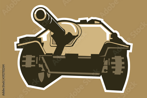 World War II German light tank destroyer vector illustration