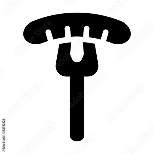 
Icon of hot dog fork in editable solid style 
