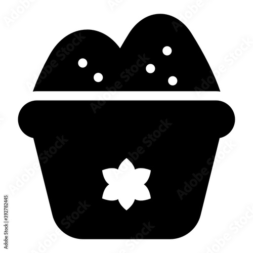 
Borscht icon in solid design, russian traditional soup bowl 
