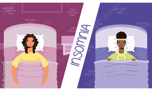 interracial couple suffering from insomnia characters