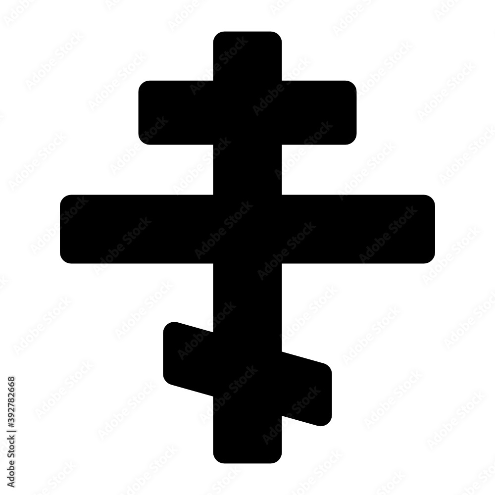 
Russian religious sign, solid icon of orthodox cross 
